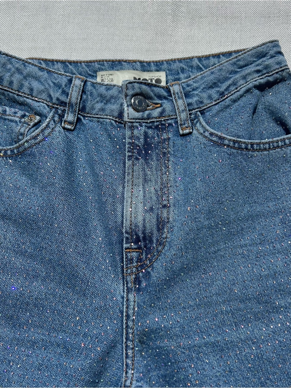 Topshop Moto Rhinestone Embelished Crop Jeans - Picture 5 of 9